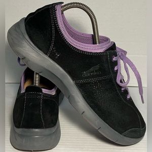 Dansko Black Suede Leather Shoes with Purple Accents Women’s US 9.5-10/Eur 40